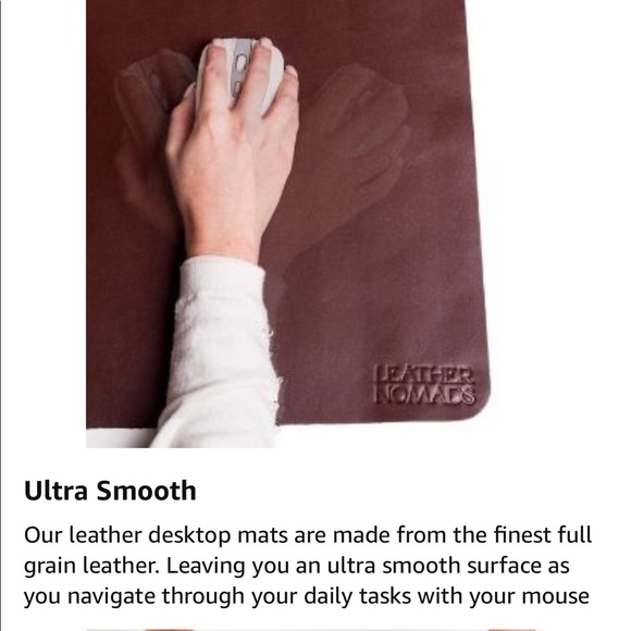 Leather Nomads Premium Leather Desk Pad with Coaster and Lens Wipe - New In Box - Picture 8 of 10